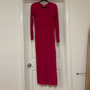 Elegant pink Long Sleeve Jersey knit Dress